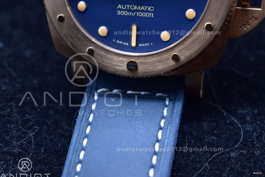W 1:1 Blue Best on PAM1074 Calfskin VSF Blue Edition Bronzo Strap P.900 Clone Dial 0212